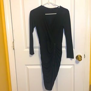 BCBGMAXAZRIA Black Zipper Bodycon Cocktail Dress